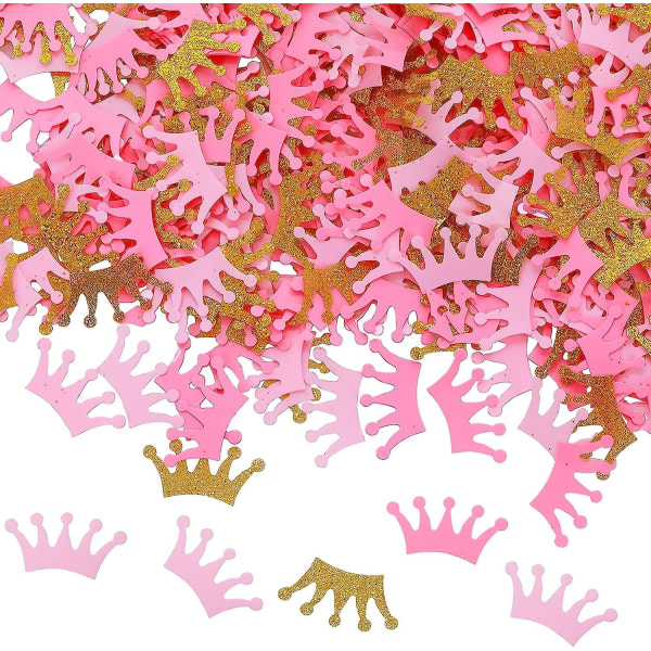 300 stk plastik papir krone konfetti guld pink bord konfetti til prinsesse baby shower fødselsdagsfest dekorationer