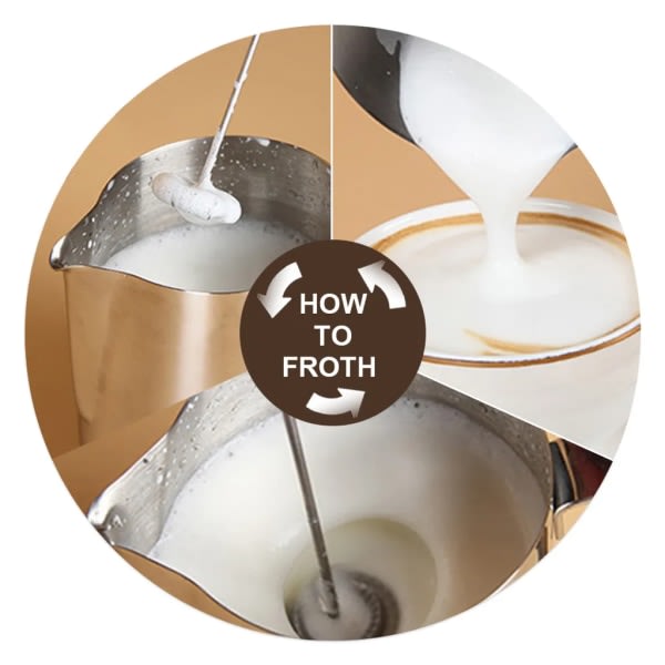 Sähköinen maidonvaahdotin Automaattinen maidonvaahdotin luodinkestävään kahviin Matcha blender ruostumatonta terästä Paristokäyttöinen blender