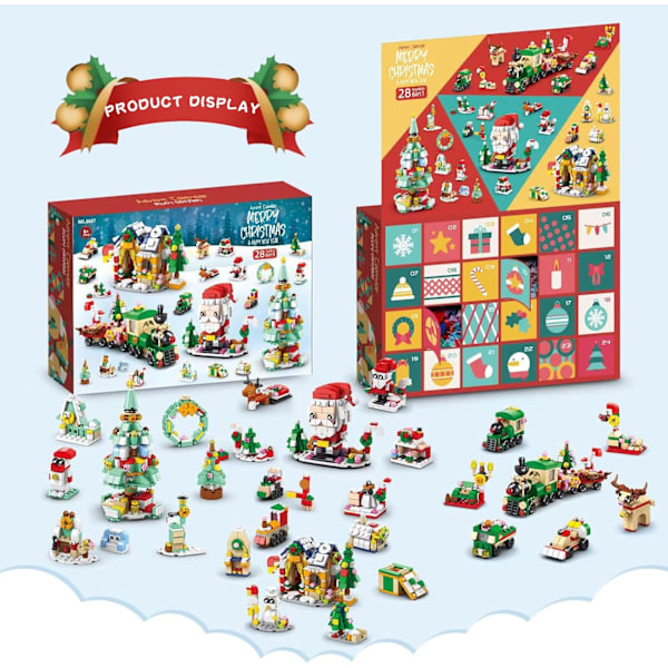 Adventskalender 2024 - Jul Byggklossar Semestergåvor för barn Tonåring 24 Dagar Överraskningsgåva Box Jul Nedräkningskalender