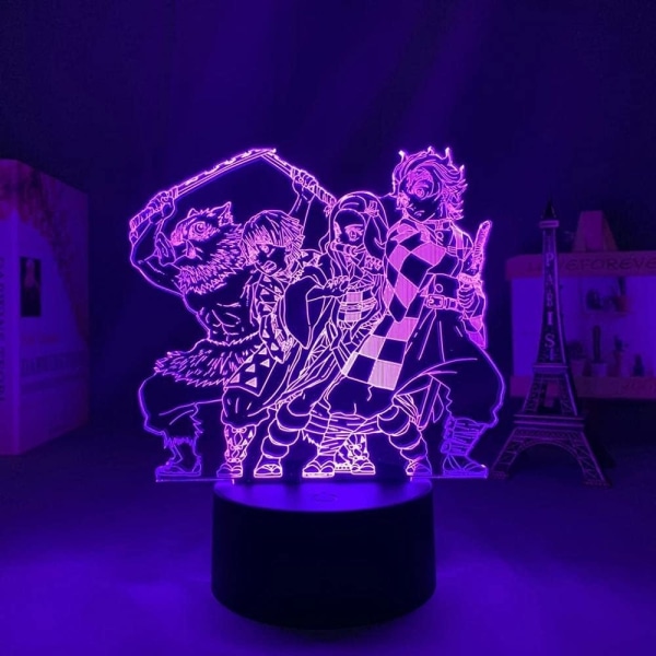 Anime Demon Slayer lampe Kul 3D Illusion Night Lamp Home Roo