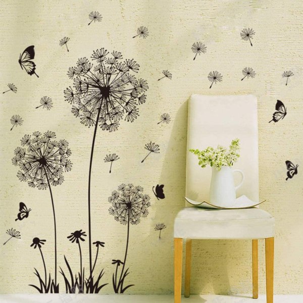 Wall sticker black (165x130 cm) butterfly plant branch tree