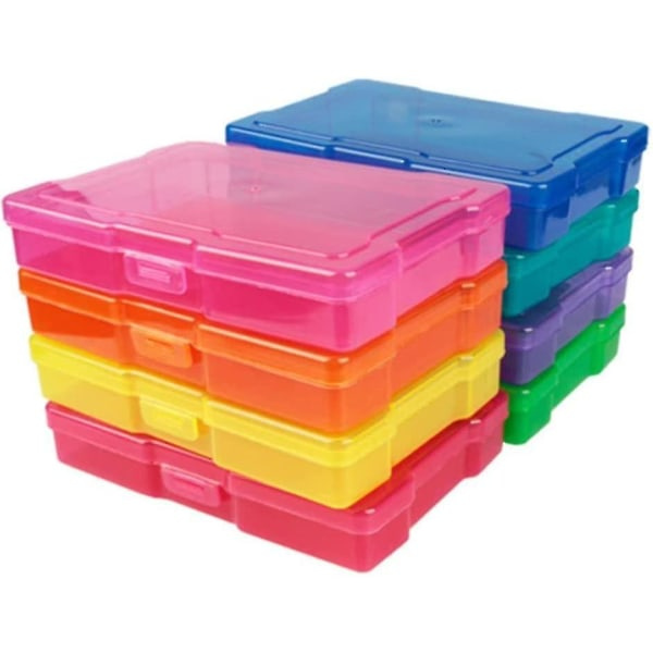 Fotoboks Oppbevaring Fotoboks Fotobeholder Fotoarrangør Plastbeholder med 16 fotobokser