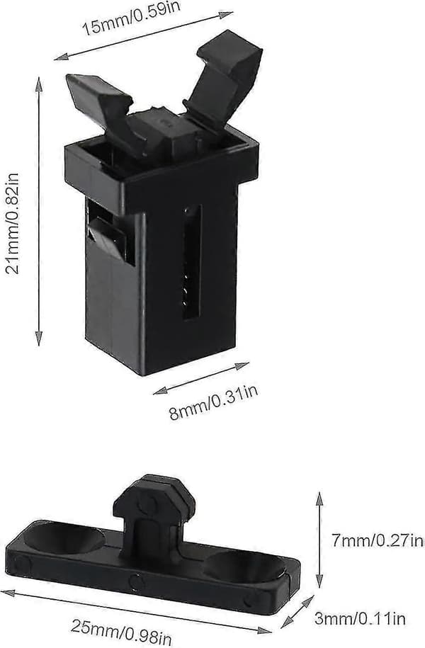 Black Plastic Latch for Trash Can, Compatible with Brabantia, 3-50L, 10-pack