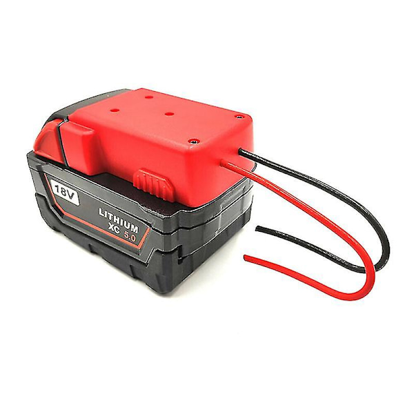 Batteriadapter til Milwaukee M18 Xc 18v til Dock Power 2 ledninger Output Diy