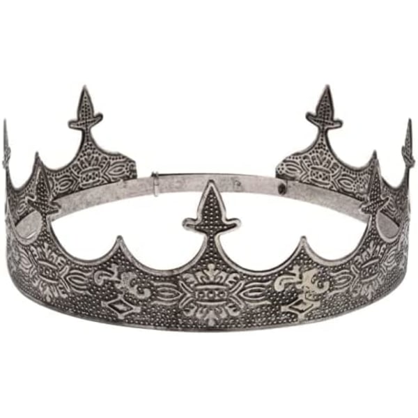 Crown Hair Jewelry Royal King Diadem Men Metal Big Tiaras Halloween-asuun