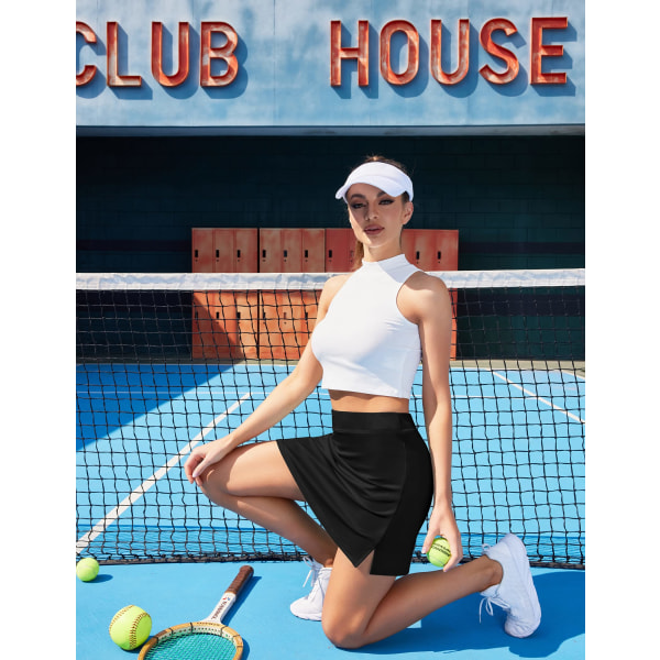 Active Performance Skort Lättviktskjol för damer för löpning Tennis Golf Workout Sport（L）