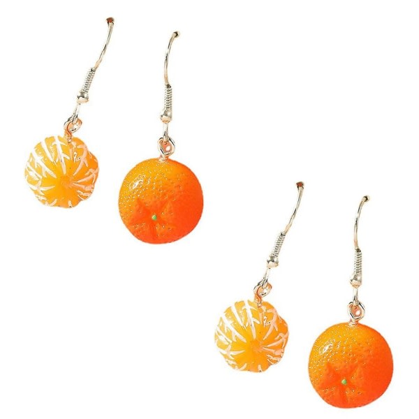 2 par apelsiner formade örhängen Lady Lovely örhängen Mode öron smycken dekorationer (0,8X0,8cm, orange)