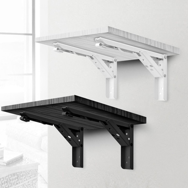 Folding Shelf Bracket Wall-mounted Support BLACK 12INCH svart black 12inch