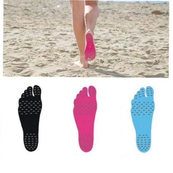 Strandfodpuder 3 par selvklæbende fodpuder Usynlige strandindlægssåler Vandtæt skridsikker （L）