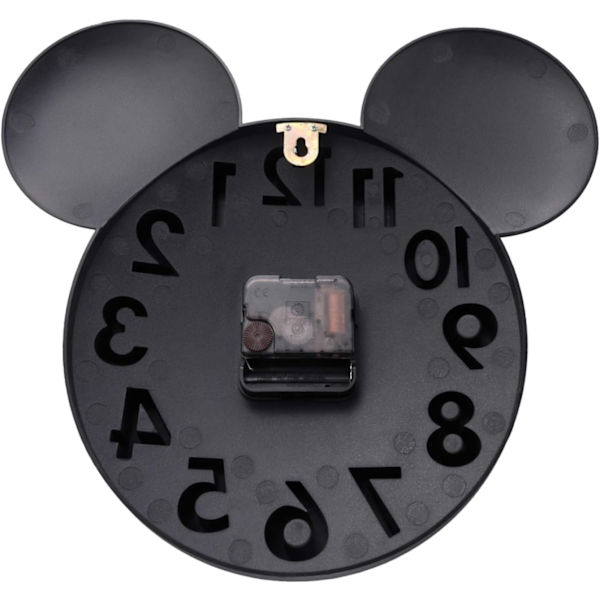 Modern 3D Mickey Mouse Klocka Super Söta Svarta Väggklockor för Disney Fans Barn Förskola Studenter Höjd: 12 tum