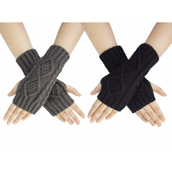 2 par fingerløse handsker armvarmere, vinterhalvfinger