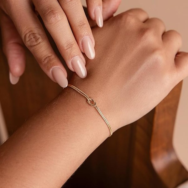 Armband för Kvinnor Kärleksknutsarmband Smalt Ormkedje Armband Oändlighetsarmband Justerbart