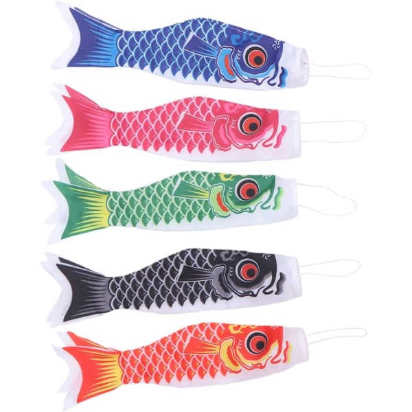 5st japansk karp vindsocka Streamer Fiskflagga Drake Koinobori Hängdekor för japansk sushibar Izakaya Room 40cm