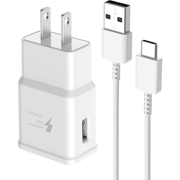 Samsung Ladeadapter Rask Lading Kabel 6ft med USB Vegglader for Samsung