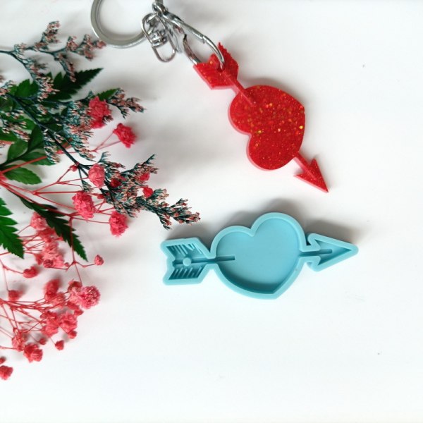 Mold nøkkelring epoksy mold Valentinsdag dekorasjon kjærlighet silikon anheng
