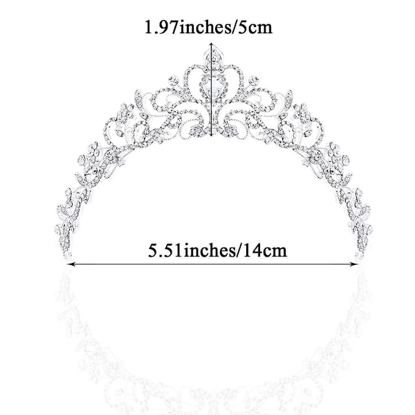 Krystal Tiara Krone Med Rhinestones Kam Bryllup Brudekrone