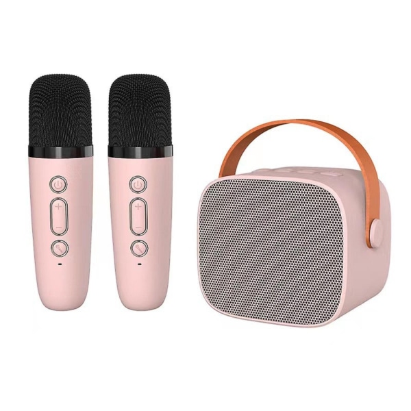 Mini karaokelaite, kannettava Bluetooth kaiutin, karaokelaite kahdella kannettavalla langattomalla mikrofonilla