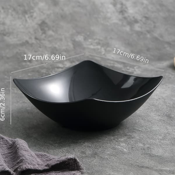 Skålset för sallad & popcorn, lättviktsplast, splittringsresistent, stapelbar Black