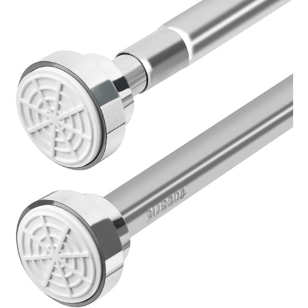 50-85cm Retractable Duschstång Ingen Borrning Duschstång Rostfritt Stål Duschstång för Duschkabin Balkongdörr