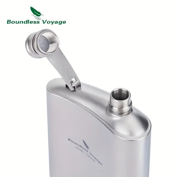 En 250ml/8.45oz ren titanium udendørs hvidvinsflaske, bærbar camping vandflaske, forseglet enkelt lag