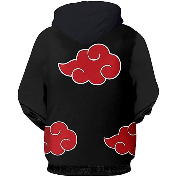 Naruto Anime Akatsuki -painettu huppari miehille ja naisille, aikuisille, vetoketjullinen huppari, lahja