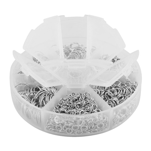 1390 st O-ring kontakter metall öppna hoppringar set metall hoppringar för smyckestillverkning kontakter Silver