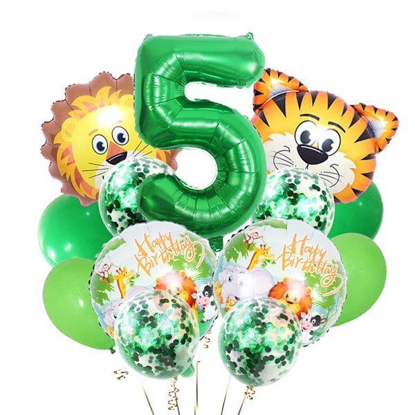 14 st Djungeldjur Lejon Ballonger Set Number 5