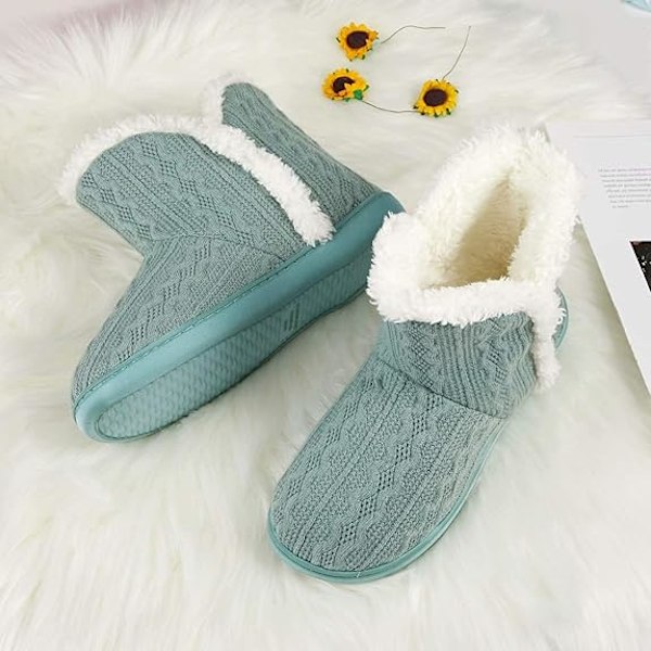 Varma Bootiestofflor för Kvinnor, Fluffiga Plåster, Inomhus & Utomhus, Vinterbootiestofflor