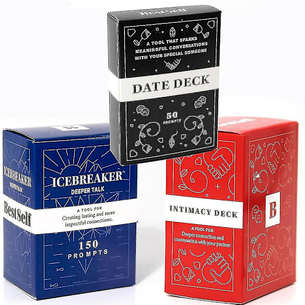 3 st Icebreaker Deeper Talk Game Date Deck Intimitet[fw]
