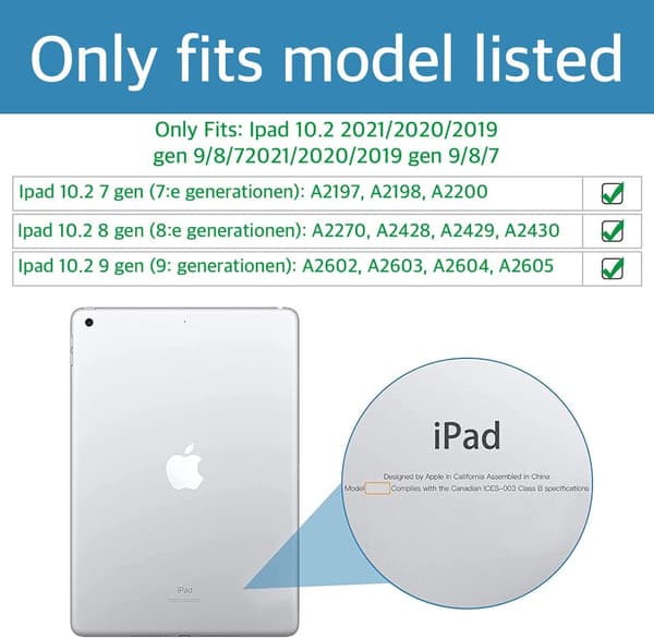 iPad 10.2 Tum Fodral Vikbart Svart