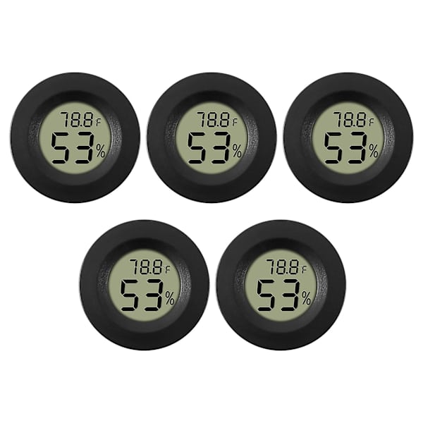 5-pak Hygrometer Termometer Digital LCD Skærm Luftfugtighedsmåler Måler til Luftfugter Affugter