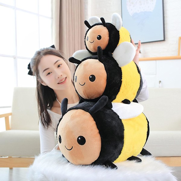 （30cm）Söt Supermjuk Bi Plyschdocka Leksak Kawaii Bi Plysch Kudde Stoppad Djurdocka Halloween Födelsedagspresent för Barn Pojkar Flickor