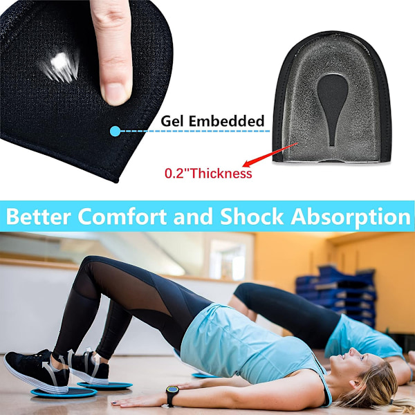 Hælpude, Gel Hælkopper, Hælstøtte til Plantar Fasciitis, Tørre Sprukne Hæle, Hælplaster