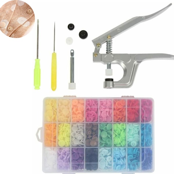 Trykknapper med TRYKKNAPPTANG, 360 sett med T5-trykknapper i 24 farger for DIY-prosjekter (trykknapper med TRYKKNAPPTANG)_xx