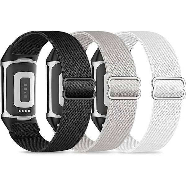 Pcs Fitbit Charge 5/Fitbit Charge 6 rannekkeet miehille ja naisille (musta, valkoinen, harmaa)