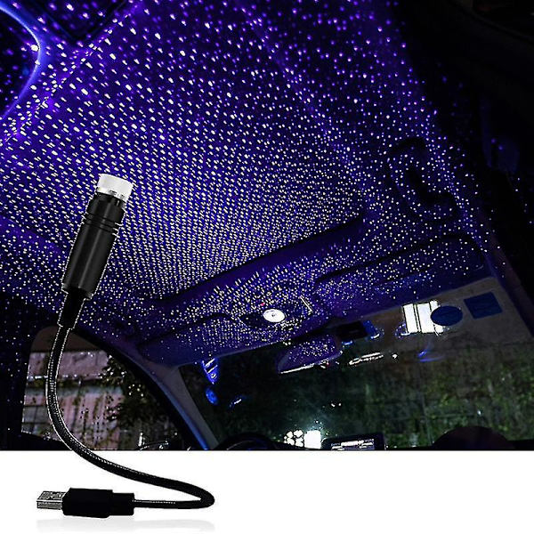 Bil USB Stjerneloft Stjernehimmel Projektionslampe Loft Atmosfære Led Nattelys
