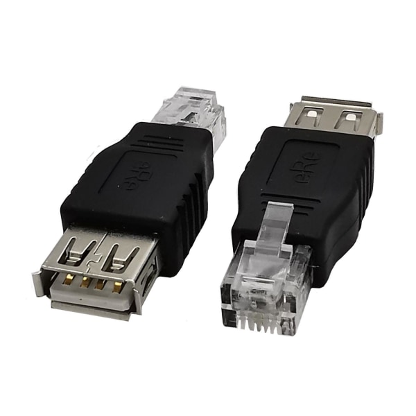 Usb-hona RJ11 4-stifts nätverksadapterkonverter telefonjack Af 6p2c-kontakt