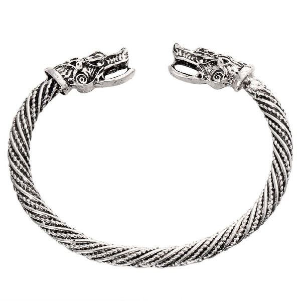 mäns Wolf Head Armband Viking Smycken Modeaccessoarer Silver Coated Viking Armband Herrarmbandsmanschett