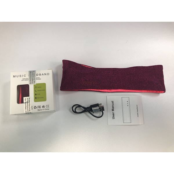 INF Sömn-Hörlurar - Huvudband med Bluetooth-hörlurar och mikrofon RED Red