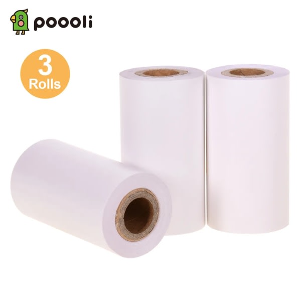 Hvid blankt klæbende termisk holdbar 10 års papirrulle BPA-fri 57*30 mm (2,17*1,18 tommer) 3 ruller kompatibel med termisk printer