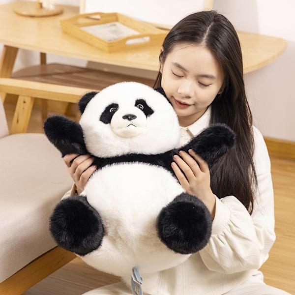 Øko mini panda, bamse, plyslegetøj, fyld spundet fra genbrugte vandflasker, miljøvenlig 40cm