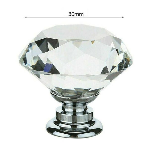 8 - stk Home Clear Diamond Crystal Håndtag Dørhåndtag Krystalklar Crystal clear 8PCS