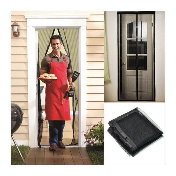 Insect screen door 80/90/100 Wide x 210/220 cm Magnetic mosquito net Black