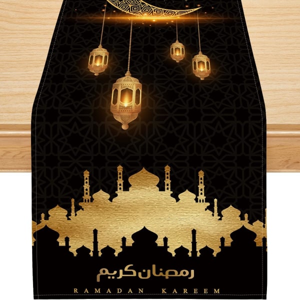 Ramadan Decorations for Home, Ramadan Table Runner Eid Mubarak Mosque Muslim Islamic  (13'' x 72'')