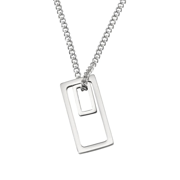 1 st Halsband i rostfritt stål Dekorativt halsband Geometriska halstillbehör (silver) (2,5x1,25 cm, silver)