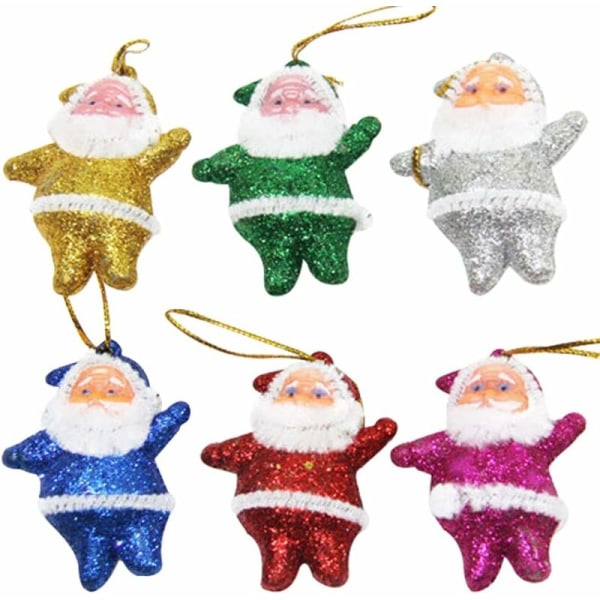 Julemand dukke vedhæng, mini juletræ hængende dekoration, seks-farve julemand vedhæng, juledekoration, små gaver,