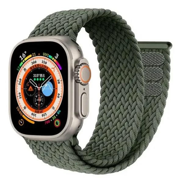 Punottu Solo Loop Apple Watch Ultra -rannekkeelle 49mm 45mm 41mm 44mm 40mm 42mm correa -ranneke iWatch-sarja 9 7 SE 8 6 5 4 3 -ranneke AGr AGr 42-44-45-49mm-S