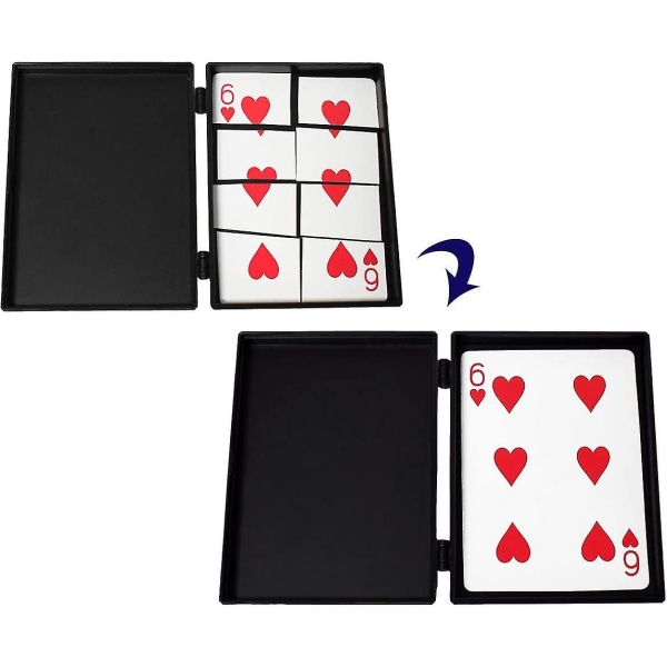 To deler Profesjonell revet spillkort gjenoppretting Magic Trick Box med videoopplæring Nærbilde Magic Props Case Leketøy for barn og voksne