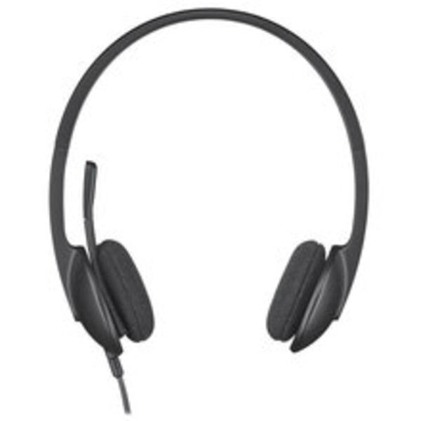 H340 langalliset kuulokkeet, stereokuulokkeet melua vaimentavalla mikrofonilla, USB, PC/Mac/kannettava - musta