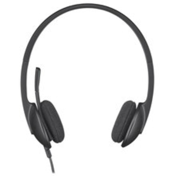 H340 Trådbundet Headset, Stereo Hörlurar med Brusreducerande Mikrofon, USB, PC/Mac/Laptop - Svart